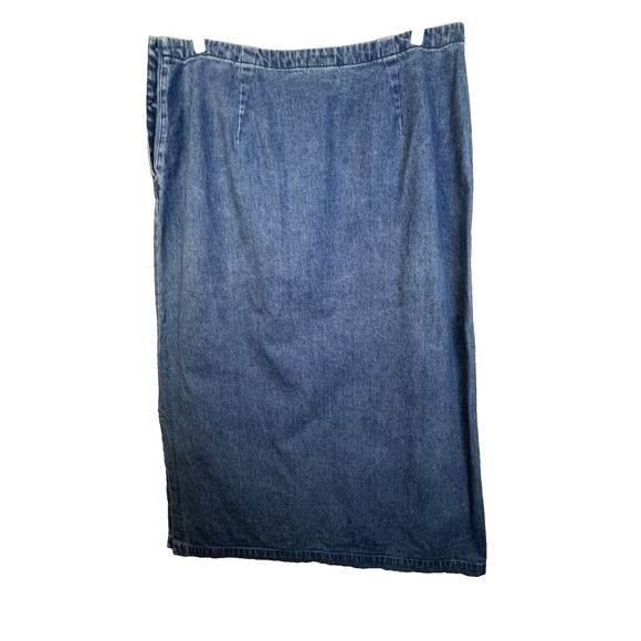 Eddie Bauer Denim Skirt Women 18 Straight Long Maxi Modest Work Y2K School - Picture 1 of 11
